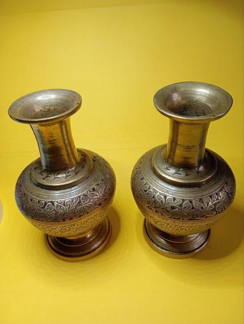 Vases en laiton massif du début du XXe siècle, Antiek en Kunst, Antiek | Vazen, Ophalen of Verzenden