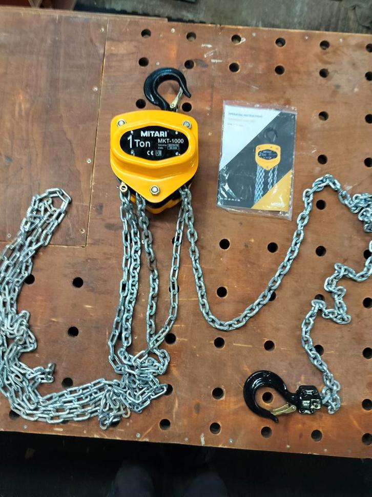 Kettingtakel 1000 kg. Slechts 1 keer gebruikt., Doe-het-zelf en Bouw, Lieren en Takels, Ophalen