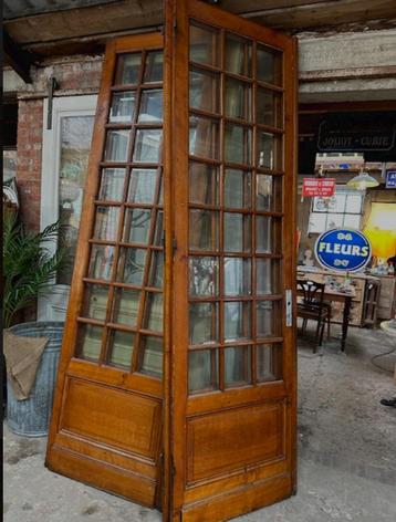 antieke deuren binnendeuren eikenhout met facet glas oude beschikbaar voor biedingen