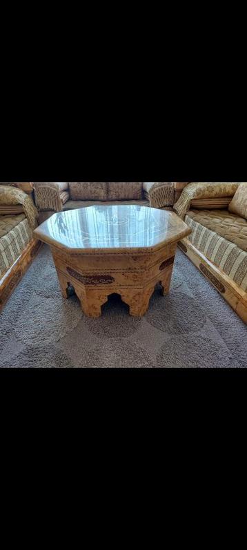 salon marocain complet avec table, tissus d'ameublement et a, Enlèvement, Comme neuf