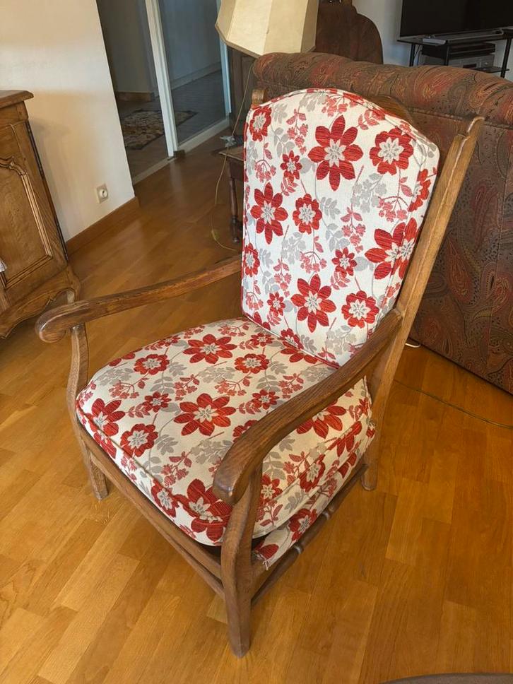 Fauteuils anciens en tissus, Huis en Inrichting, Fauteuils, Gebruikt, Stof, Ophalen
