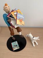 Tintin tenant les albums - 1ere version - figurine Moulinsar, Ophalen, Kuifje, Zo goed als nieuw, Beeldje of Figuurtje