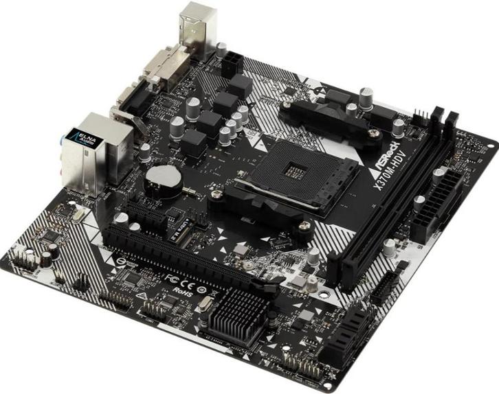 ASRock X370M-HDV R4.0 AMD AM4, Computers en Software, Moederborden, Zo goed als nieuw, AMD, DDR4, Ophalen of Verzenden