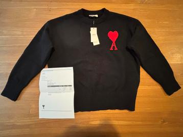 Nieuwe Ami Paris trui zwart wol/katoen met factuur beschikbaar voor biedingen