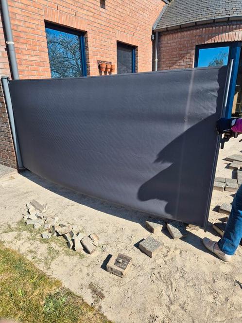 Winddicht canvas scherm., Tuin en Terras, Tuinschermen, Zo goed als nieuw, Aluminium, Ophalen