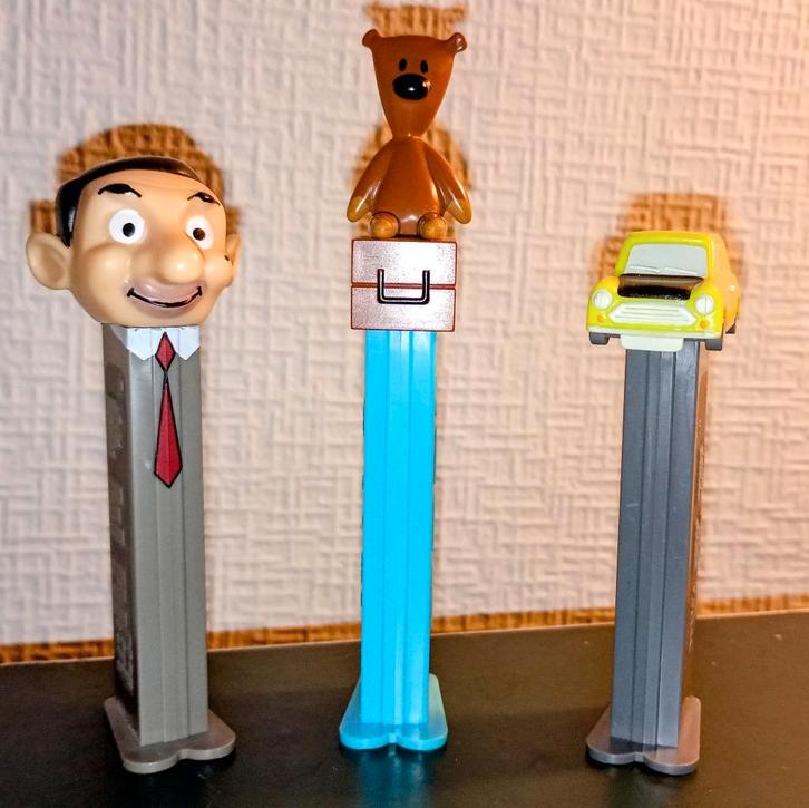 3 distributeurs PEZ Mr Bean Vintage 2003, Collections, Jouets miniatures, Utilisé, Enlèvement ou Envoi