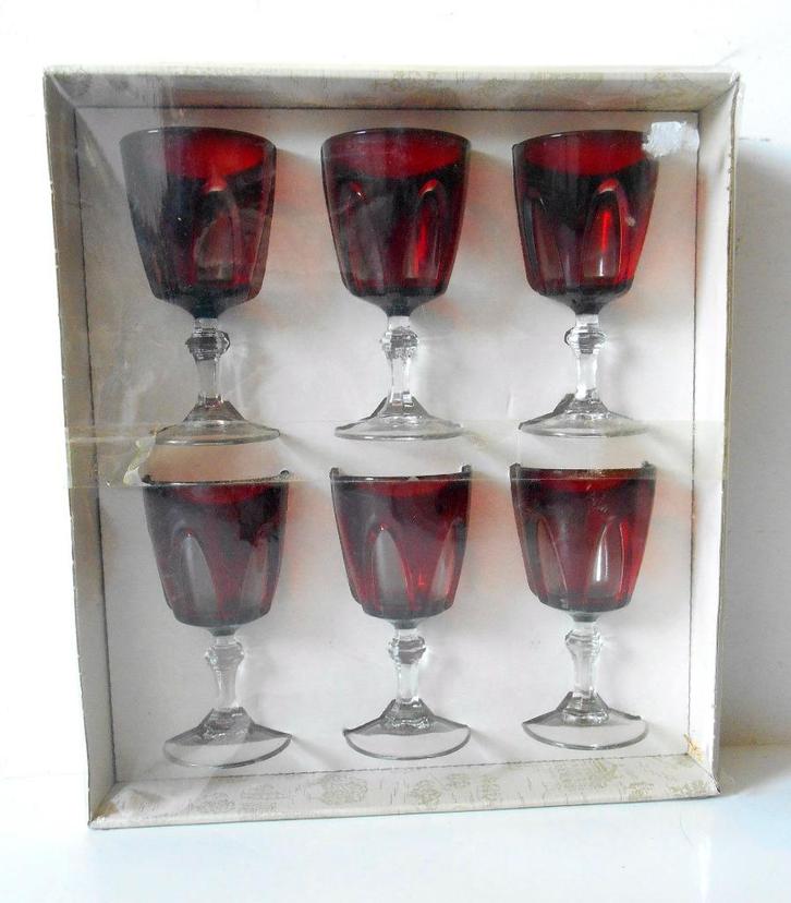 Vintage - 6 Bordeaux wijnglazen van Luminarc, Antiek en Kunst, Antiek | Glaswerk en Kristal, Verzenden