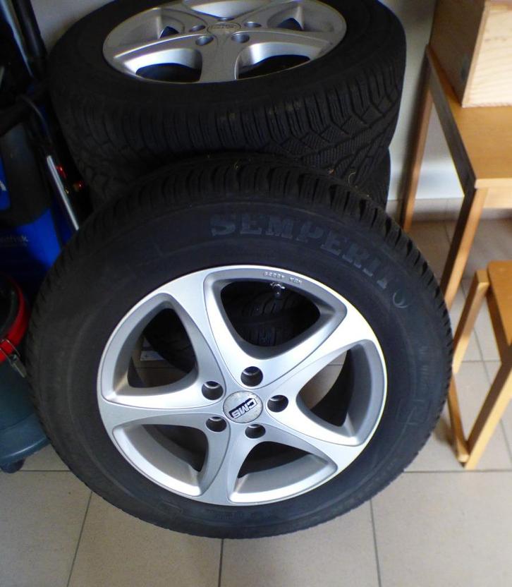 4 ALU VELGEN WINTER BANDEN FORD MONDEO   215 60 16, Auto-onderdelen, Banden en Velgen, Banden en Velgen, Winterbanden, 215 mm