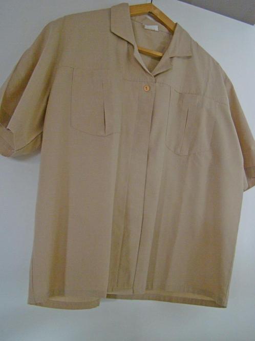hemd bloes dames korte mouw maat 38 beige mosterd legerkleur, Vêtements | Femmes, Blouses & Tuniques, Taille 38/40 (M), Beige