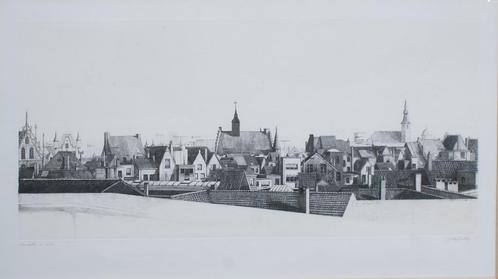 Jef Van Grieken (1950): Mechelen 41/50 (108 x 68 cm), Antiek en Kunst, Kunst | Etsen en Gravures, Ophalen