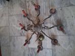 lustre 8 branches en étain, Huis en Inrichting, Lampen | Kroonluchters, Ophalen of Verzenden, Gebruikt