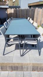 Table de jardin 220cm x 106cm + 10 chaises, Aluminium