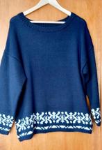 gebreide Noorse trui maat XL, Ophalen, Wol van veritas, Blauw, Maat 46/48 (XL) of groter