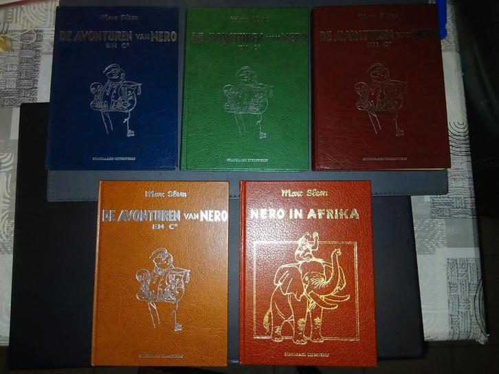 Marc sleen : simili lederen luxe's - 1 tot 4 + afrika 1985., Livres, BD, Utilisé, Plusieurs BD, Enlèvement ou Envoi