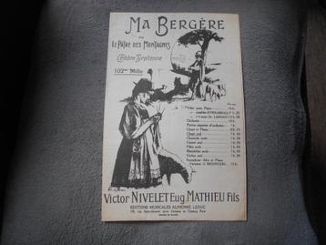 ancienne partition musique "Ma Bergère " ou le patre des mon, Musique & Instruments, Enlèvement ou Envoi, Utilisé