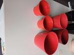 Set rode bloempotten, Huis en Inrichting, Woonaccessoires | Vazen, Minder dan 50 cm, Gebruikt, Ophalen, Rood