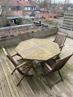 Tuin tafel met stoelen, Tuin en Terras, Tuinsets en Loungesets, Ophalen, 4 zitplaatsen, Gebruikt, Tuinset