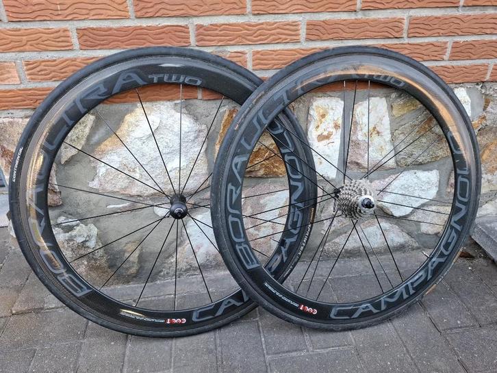 Campagnolo Bora Ultra Two 50 mm Boyaux, Fietsen en Brommers, Fietsonderdelen, Gebruikt, Racefiets, Wiel, Ophalen