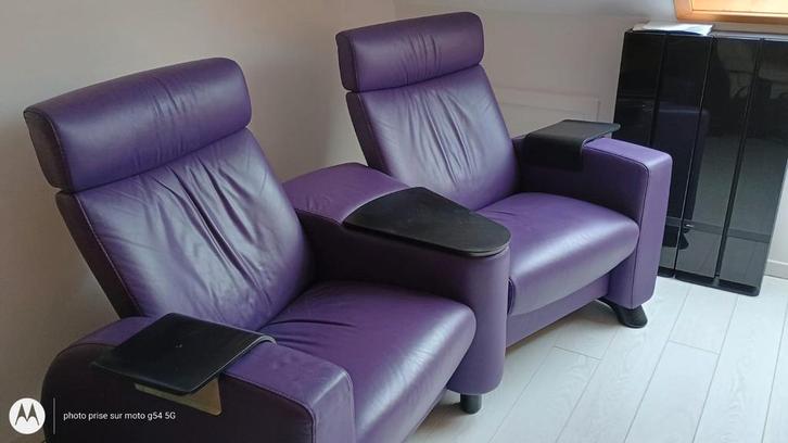 Stressless 2-zit zetel Arion, Huis en Inrichting, Zetels | Zetels, Zo goed als nieuw, Rechte bank, Tweepersoons, Leer, Ophalen