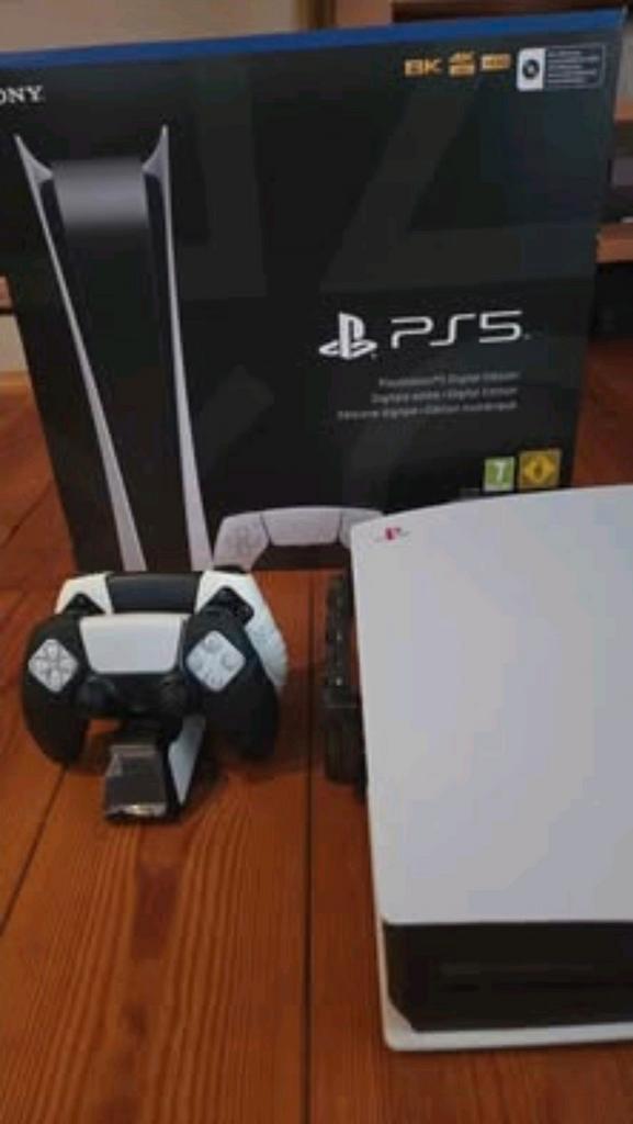 PS5 Digital Edition 1TB - Complete Bundle, Games en Spelcomputers, Spelcomputers | Sony PlayStation 5, Zo goed als nieuw, Playstation 5 Digital