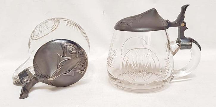 Paar bierpullen Jugendstil WMF, Antiek en Kunst, Antiek | Servies los, Ophalen of Verzenden