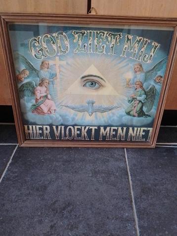 Kader "God ziet mij, hier vloekt men niet " beschikbaar voor biedingen