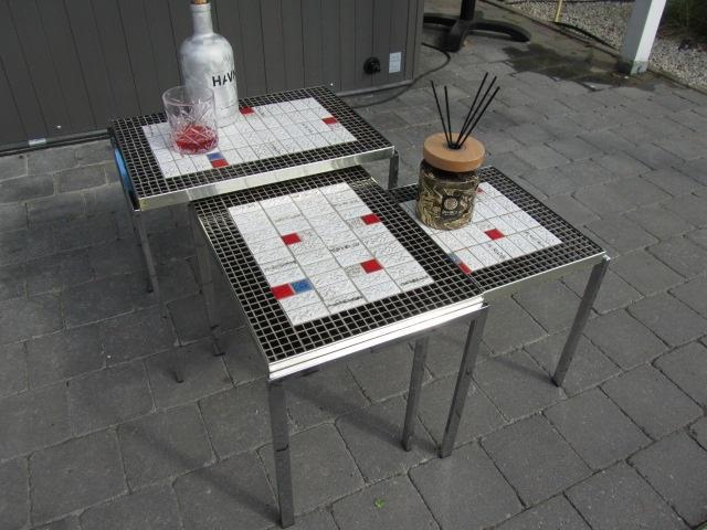 Vintage bijzettafel set - salontafels, Maison & Meubles, Tables | Tables d'appoint, Utilisé, Enlèvement