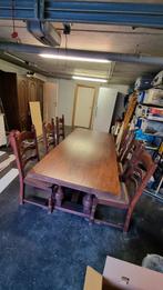 Eiken tafel en 6 stoelen, Huis en Inrichting, Ophalen, Gebruikt