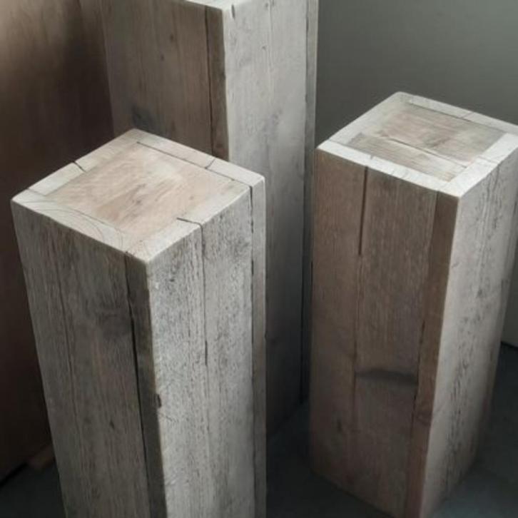 Steigerhouten sokkels, Huis en Inrichting, Woonaccessoires | Zuilen en Pilaren, Nieuw, Ophalen