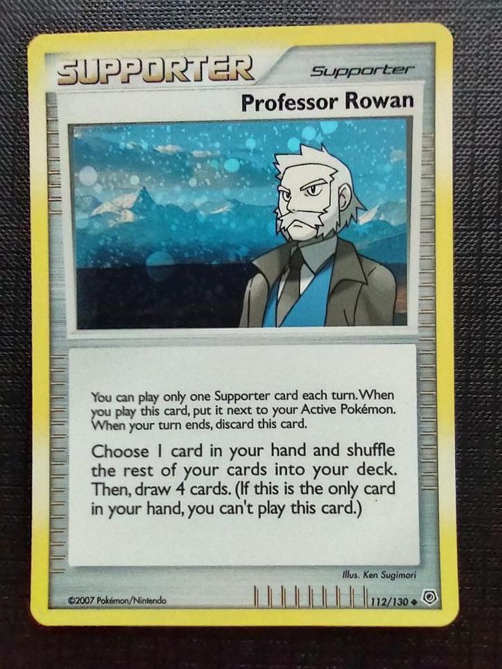 Pokemon Professor rowan, Hobby en Vrije tijd, Verzamelkaartspellen | Pokémon, Gebruikt, Losse kaart, Foil, Ophalen of Verzenden