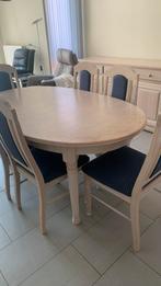 Eettafel en 6 stoelen 180cm op 110cm ovaal, Ophalen, Gebruikt, Ovaal