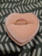 Rose Gouden Verlovingsring 14K met 3 Rose Diamantjes, Handtassen en Accessoires, Ringen, Ophalen, Nieuw, Kleiner dan 17, Met edelsteen