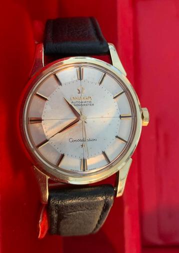 Omega Constellation taartvorm 1960, Handtassen en Accessoires, Horloges | Heren, Gebruikt, Ophalen of Verzenden, Goud, Omega