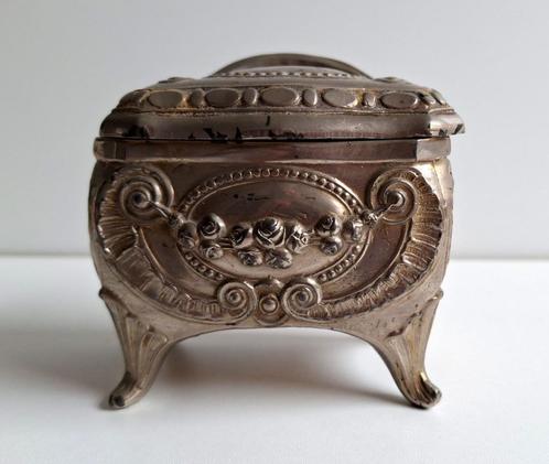 Juwelenkistje verzilverd, vintage, Antiek en Kunst, Curiosa en Brocante, Ophalen