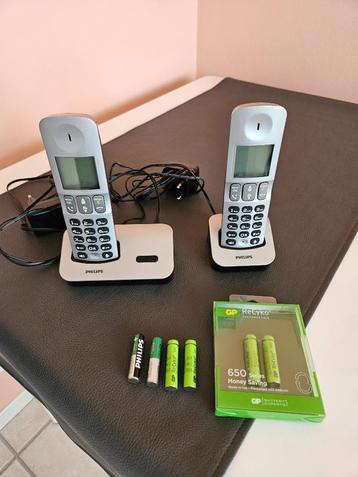 draadloze telefoonset Philips, Telecommunicatie, Ophalen, Zo goed als nieuw, 2 handsets