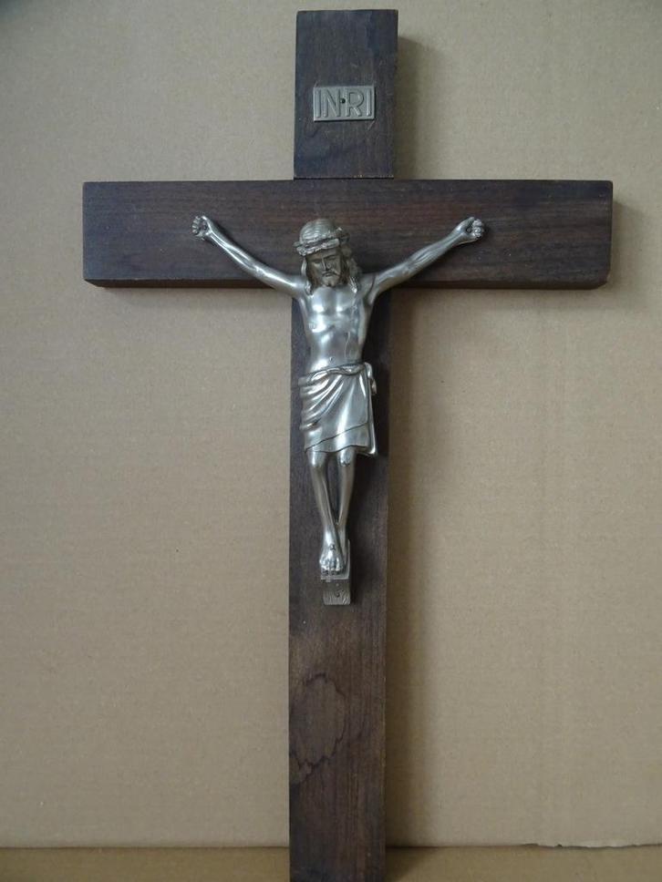 Antiek kruis kruisbeeld GLV Gerard Linssen Venlo 50 cm 1930, Antiek en Kunst, Antiek | Religieuze voorwerpen, Ophalen of Verzenden