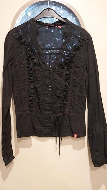 Nieuwe zwarte blouse, EDC of Mexx, zwart krijtstreep, M/ L