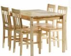 Table à manger et 4 chaises avec 4 coussins (jysk), Maison & Meubles, Comme neuf, Quatre, Landelijk modern, Bois