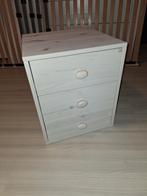 Nachtkastje wit - hout met 3 lades, Huis en Inrichting, Ophalen, Zo goed als nieuw, Hout