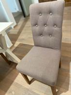 3 stoelen met stoffen bekleding, Maison & Meubles, Chaises, Comme neuf, Synthétique, Brun, Trois
