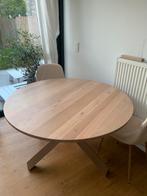 Eiken tafel 120 cm (rond), Huis en Inrichting, Tafels | Eettafels, Ophalen, Zo goed als nieuw, Rond