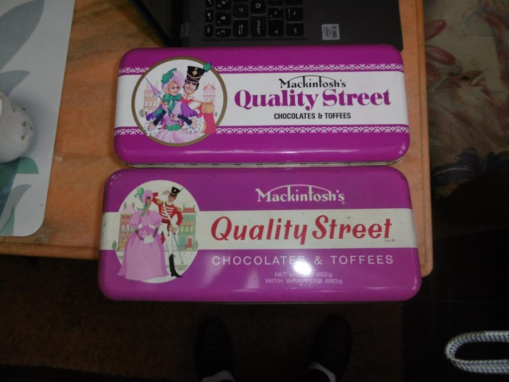 blikken dozen van mackintosh's quality street rechthoek, Verzamelen, Blikken, Gebruikt, Koek(jes), Overige merken, Ophalen of Verzenden