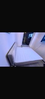 Lit boxsprings a vendre couleur gris beige, 160x200, Gris, Style nouveau, Comme neuf, Enlèvement