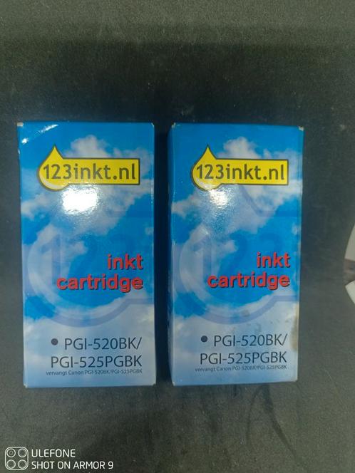 2 COMPATIBELE CANON PGI 520/525 (PG) BK INKTPATRONEN, Computers en Software, Printerbenodigdheden, Nieuw, Cartridge, Ophalen of Verzenden