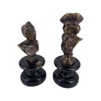 Twee bronzen Napoleon III op zwarte houten sokkels, Antiek en Kunst, Ophalen of Verzenden, Brons