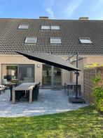 Parasol Bristol 3x3 meter met parasolvoet en hoes, Ophalen, Gebruikt, Zweefparasol, 3 tot 4 meter