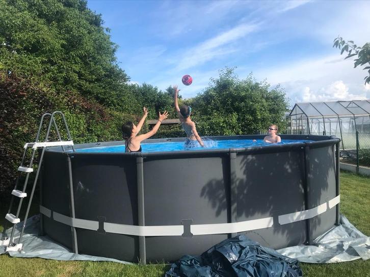 Intex zwembad 488*122 cm met warmtepomp en toebehoren, Tuin en Terras, Zwembaden, Zo goed als nieuw, Opzetzwembad, 120 cm of meer