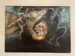Origineel schilderij - Wolverine - Van Helsing Hugh Jackman, Verzamelen, Stripfiguren, Ophalen of Verzenden, Superheld, Zo goed als nieuw