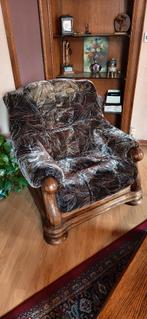 Bank en 2 fauteuils, Ophalen, Ancien, Zo goed als nieuw, Rechte bank