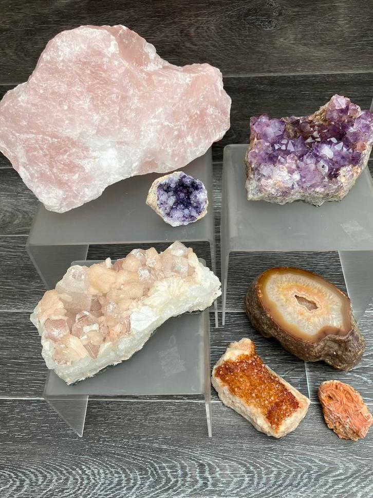 Mooi lot grote mineralen/natuurstenen (+7kg), Verzamelen, Mineralen en Fossielen, Mineraal, Ophalen of Verzenden